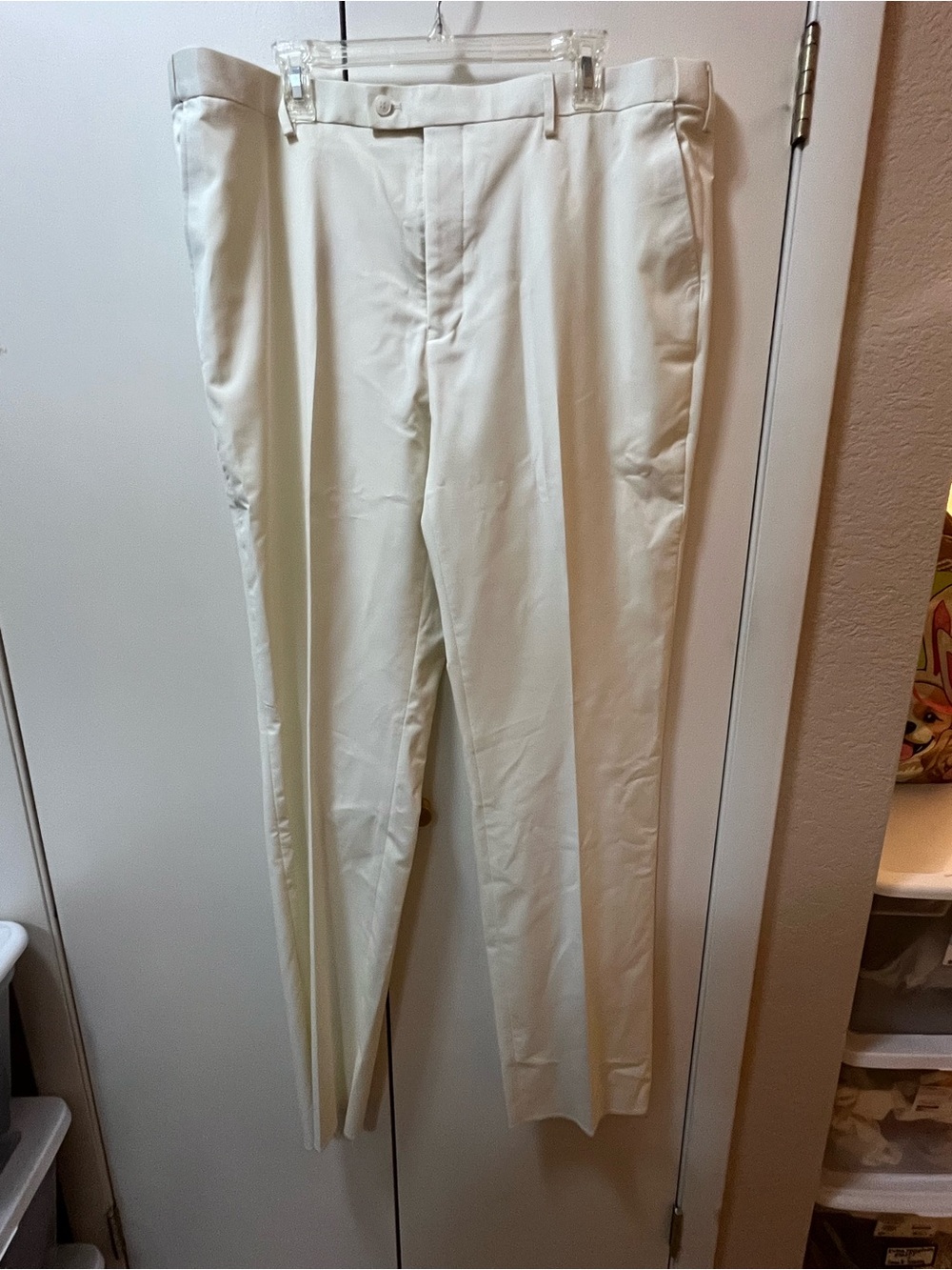 Stacy Adams Men's Ivory Dress Pants